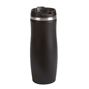 VASCO Černý nerezový termohrnek s barevným pruhem, 400 ml, černá - termohrnek s vlastním potiskem
